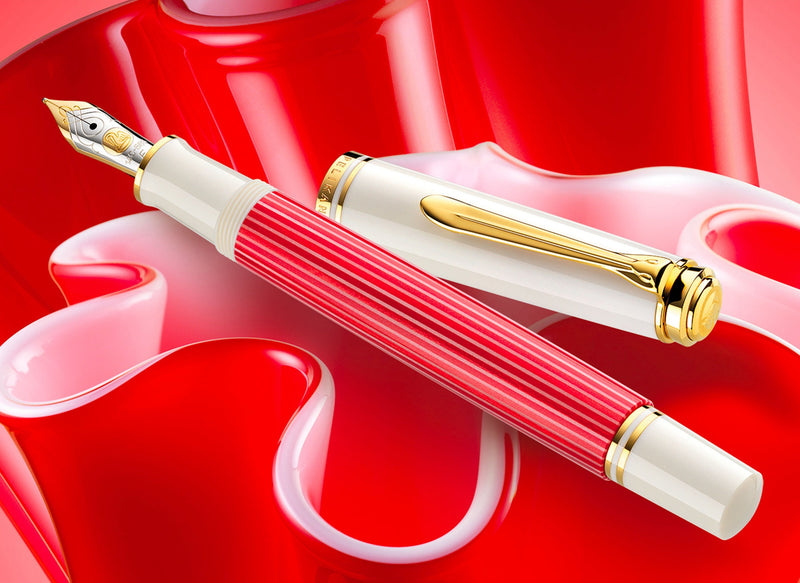 Pelikan M600 Fountain Pen - Souveran Red-White - Special Edition
