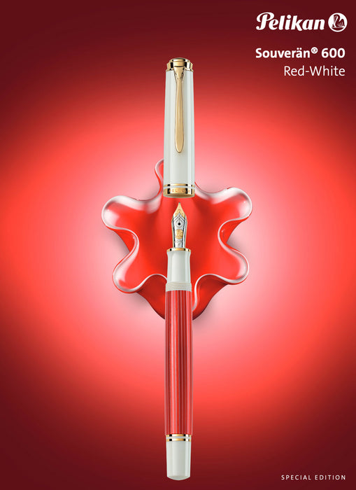 Pelikan M600 Fountain Pen - Souveran Red-White - Special Edition