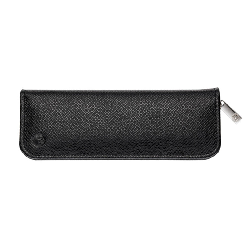 Pelikan Top-Grain Leather Zip 2 Pen Case - Black
