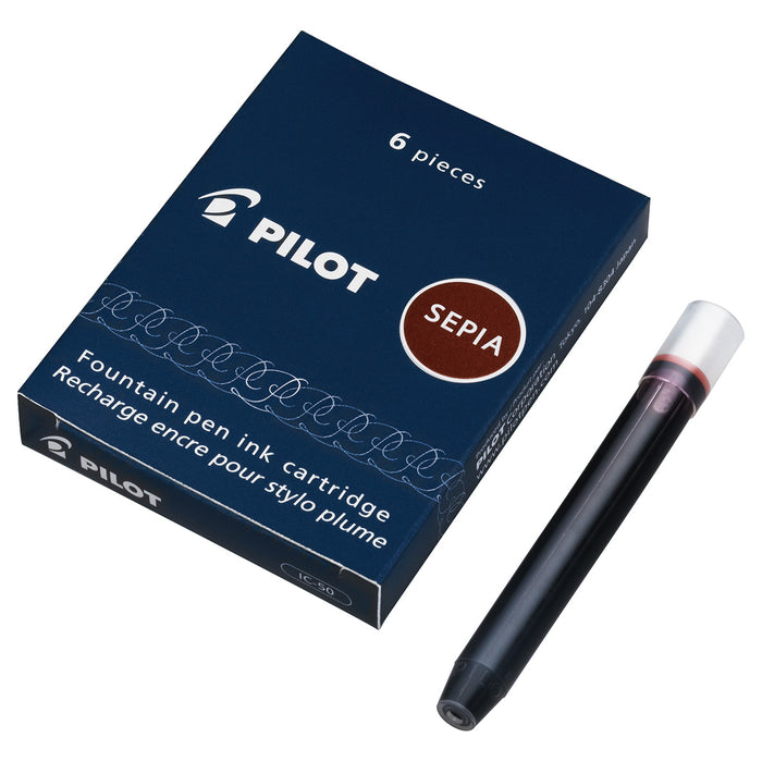 Pilot IC-50 Sepia Fountain Pen Ink Cartridges (6)