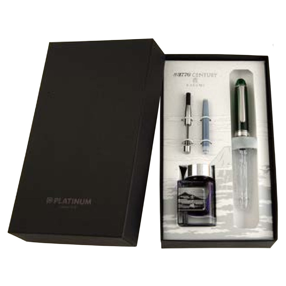 Platinum #3776 Century Fountain Pen and Ink Gift Set - Fuji Unkei “Kas ...