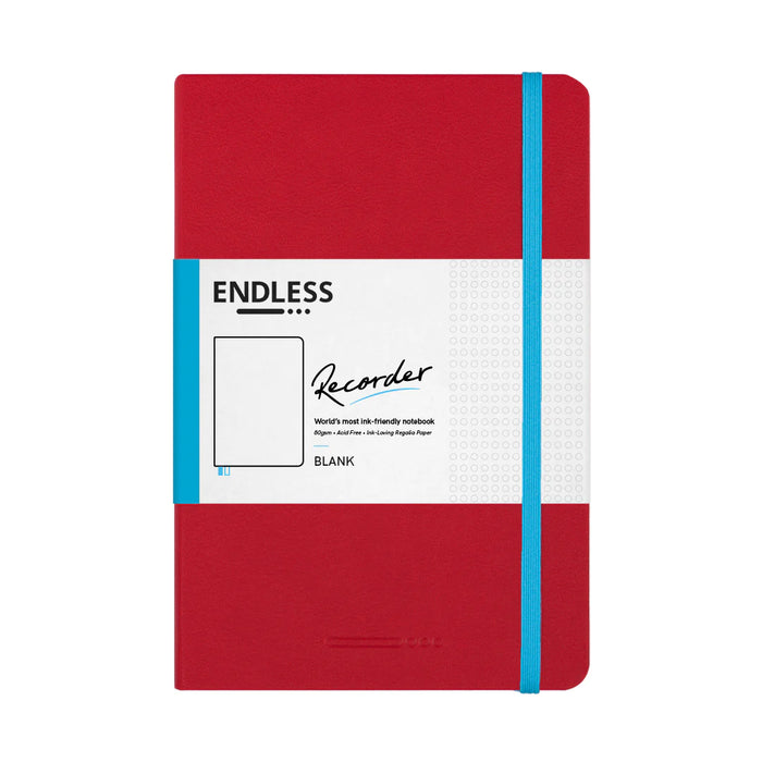 Endless A5 Recorder Notebook - Crimson Sky, Blank - 80gsm Regalia Paper