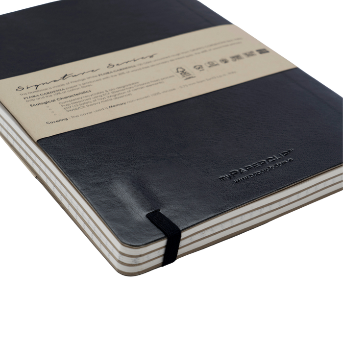 myPAPERCLIP Signature Series Vegan Leather Softcover A5 Notebook - Black