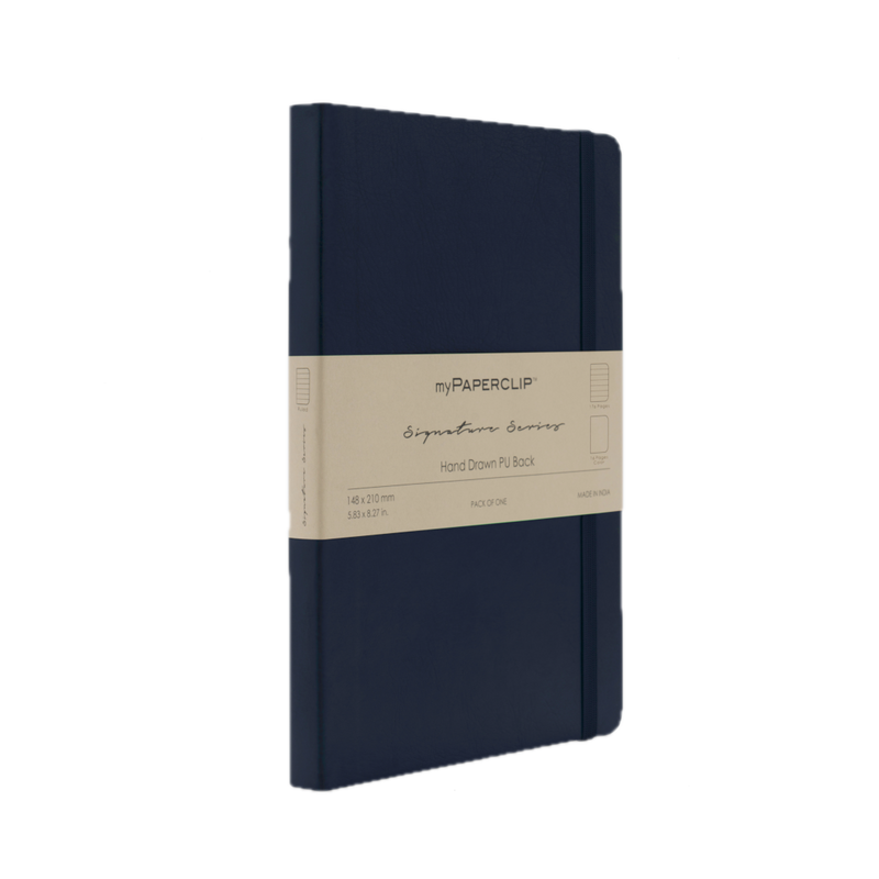 myPAPERCLIP Signature Series Vegan Leather Softcover A5 Notebook - Blue
