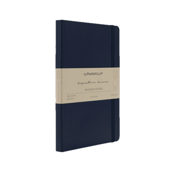 myPAPERCLIP Signature Series Vegan Leather Softcover A5 Notebook - Blue
