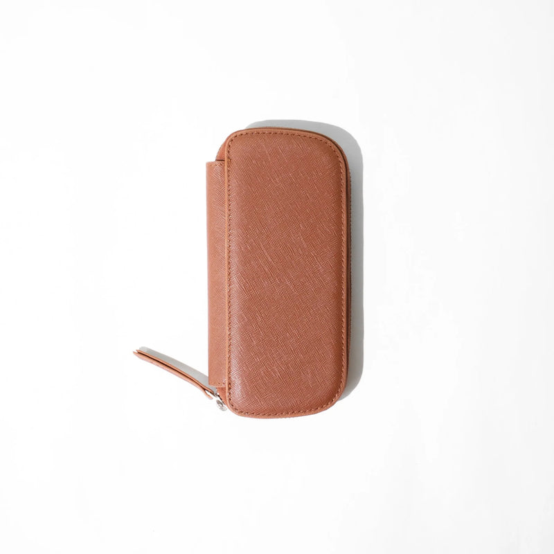 Endless Companion Adjustable Pen Pouch Brown - 3 Pens (New Saffiano Leather)