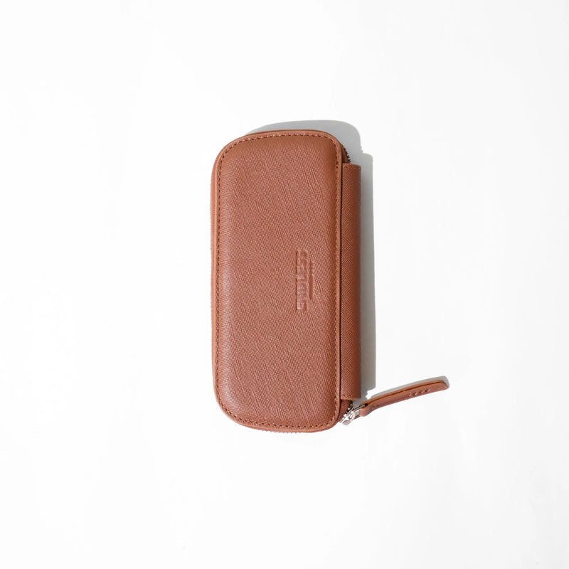 Endless Companion Adjustable Pen Pouch Brown - 3 Pens (New Saffiano Leather)