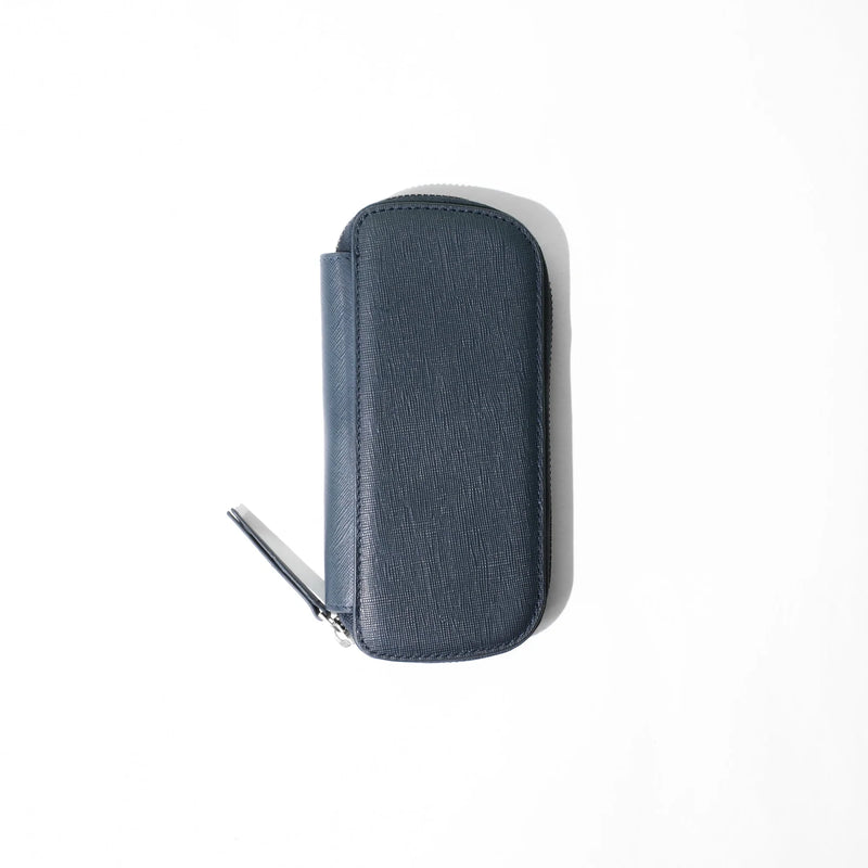 Endless Companion Adjustable Pen Pouch Blue - 3 Pens (New Saffiano Leather)