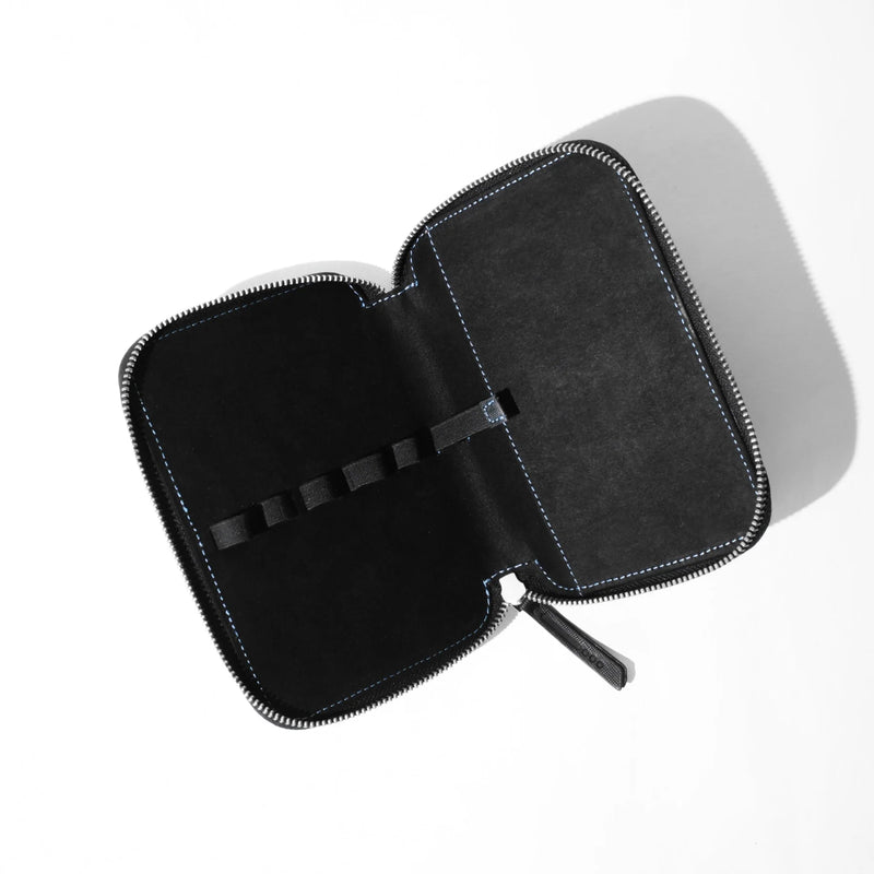 Endless Companion Leather Adjustable Pen Pouch - 5 Pens - Black (New Saffiano Leather)