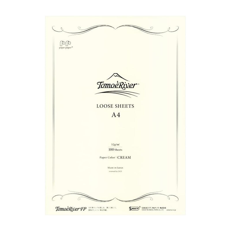 Sanzen Tomoe River Loose Sheets, A4, 100-sheet, 52gsm, Plain, Cream