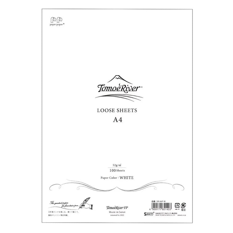 Sanzen Tomoe River Loose Sheets, A4, 100-sheet, 52gsm, Plain, White
