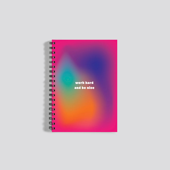 Tiger Notes Blurred Series B5 Wiro Notebook - Work Hard and Be Nice