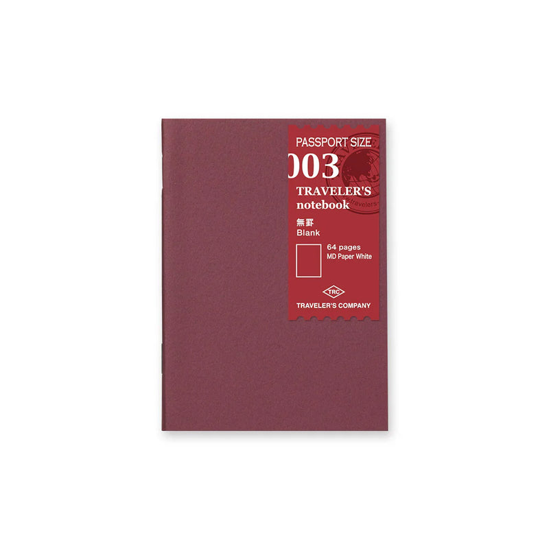 TRAVELER'S Notebook Refill - Passport Size, 003 Blank Notebook