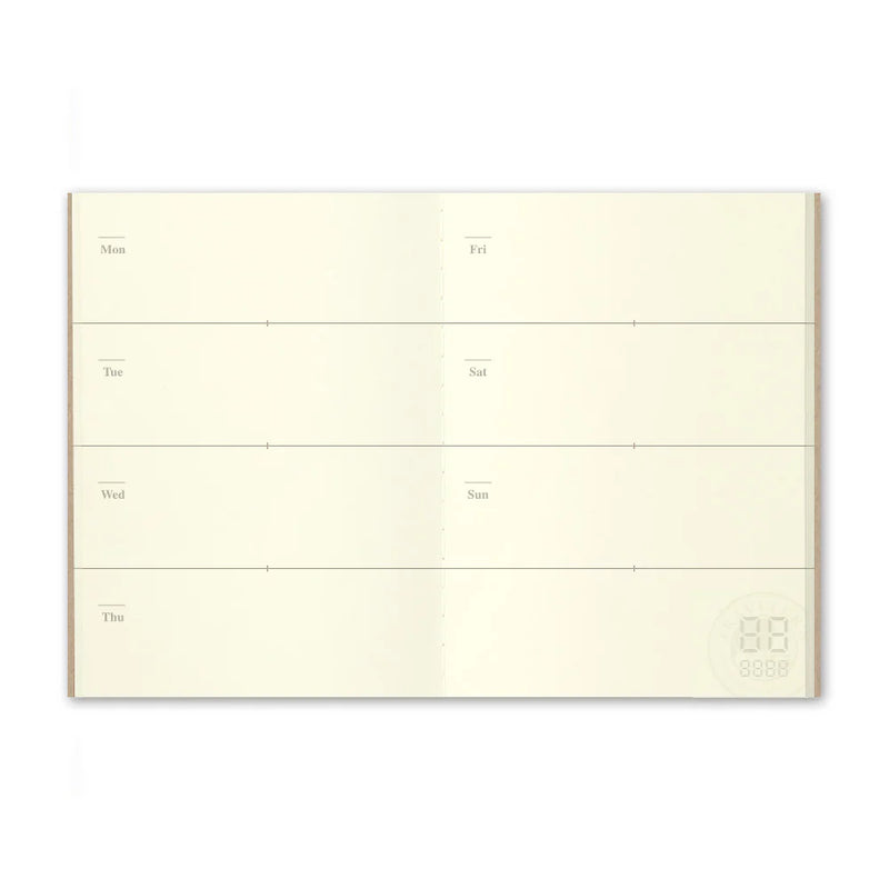 TRAVELER'S Notebook Refill - Passport Size, 007 Undated Weekly Diary
