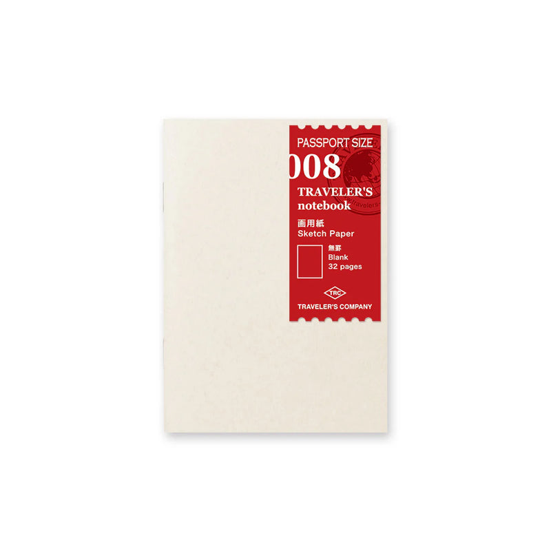 TRAVELER'S Notebook Refill - Passport Size, 008 Sketch Paper Notebook
