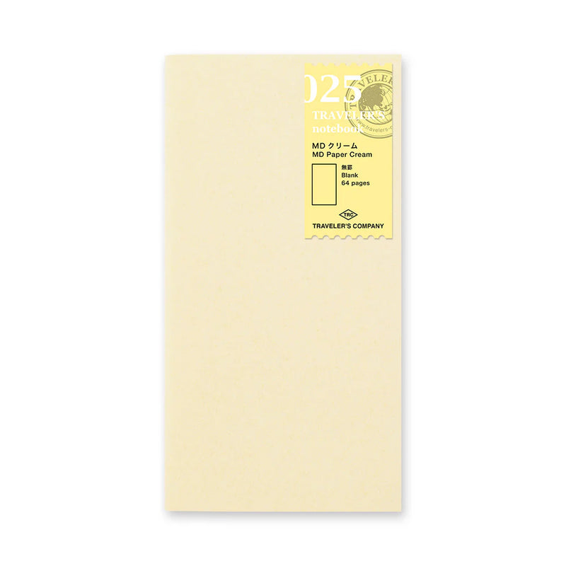 TRAVELER'S Notebook Refill - Regular Size, 025 MD Paper Cream Notebook