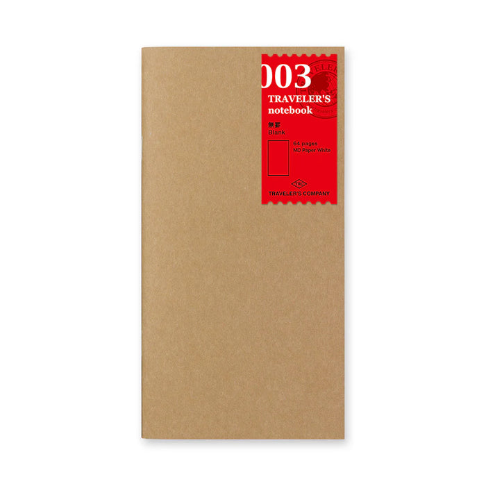 TRAVELER'S Notebook Refill - Regular Size, 003 Blank Notebook
