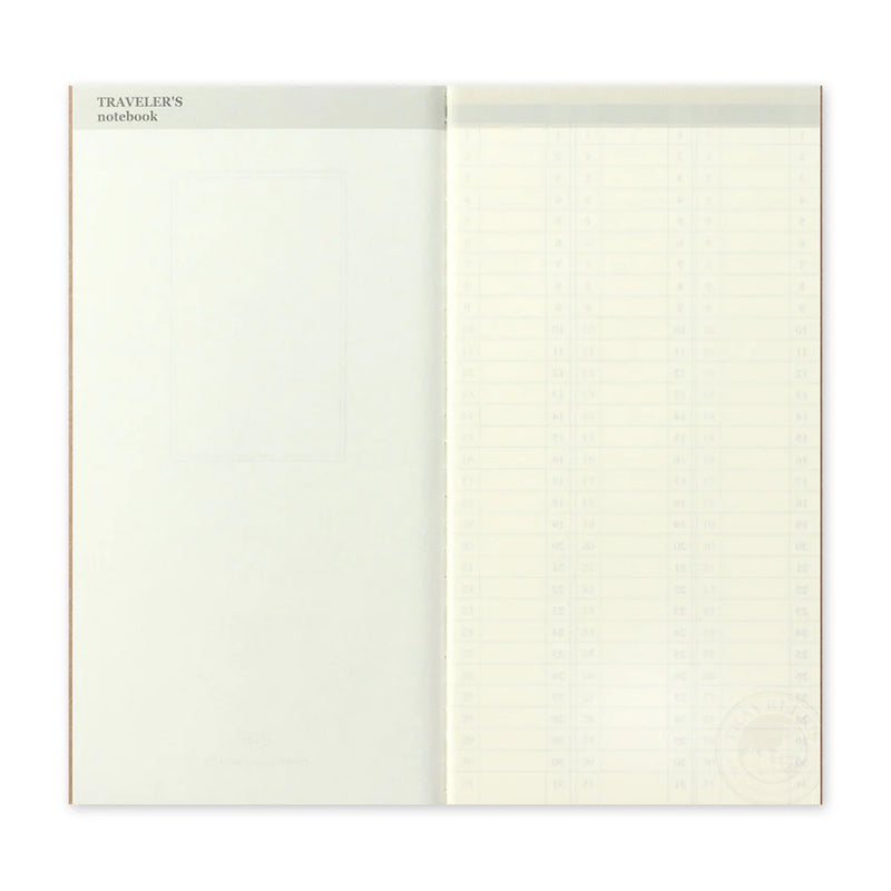 TRAVELER'S Notebook Refill - Regular Size, 018 Undated Weekly Vertical Diary