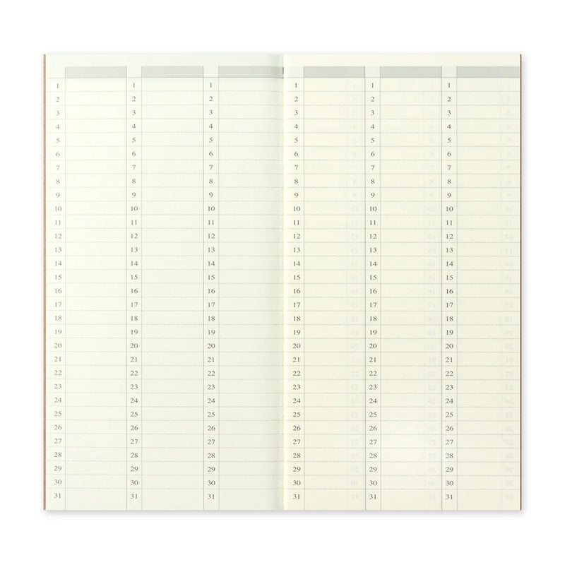 TRAVELER'S Notebook Refill - Regular Size, 018 Undated Weekly Vertical Diary