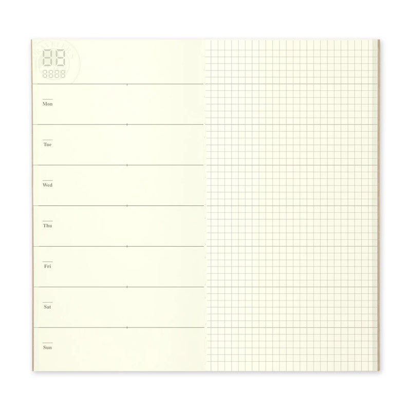 TRAVELER'S Notebook Refill - Regular Size, 019 Undated Weekly + Memo Diary
