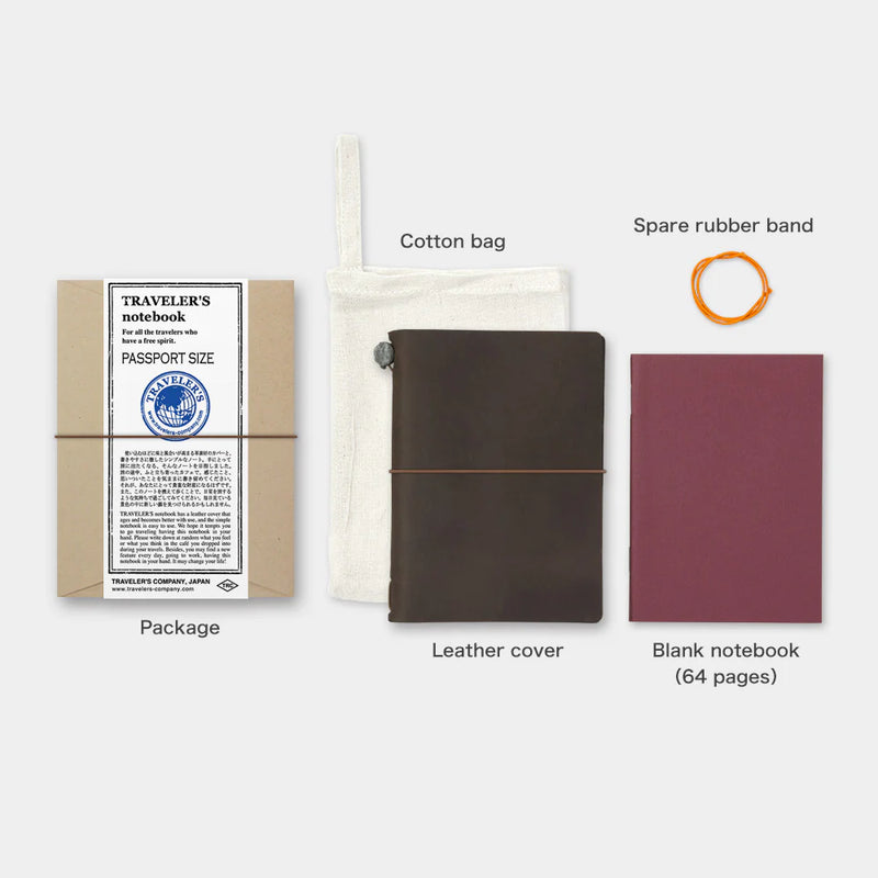 TRAVELER'S Notebook Starter Set - Passport Size, Brown