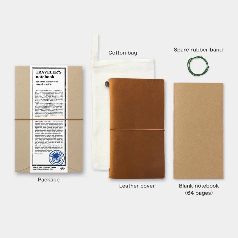 TRAVELER'S Notebook Starter Set - Regular Size, Camel
