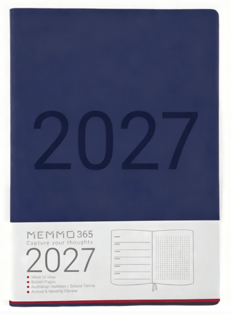 MEMMO365 Luxe 2027 Diary (A5) - Week to view - Navy