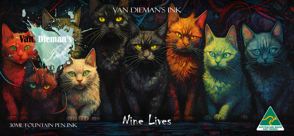 Van Dieman's Feline - Nine Lives Shimmering Fountain Pen Ink 30ml