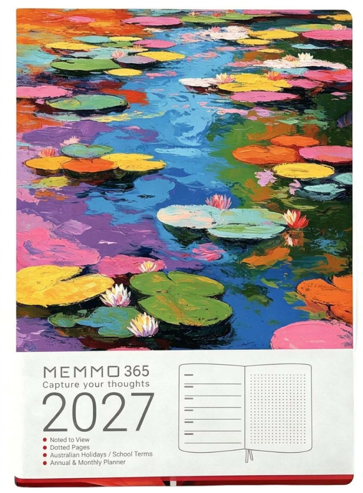 MEMMO365 Luxe 2027 Diary (A5) - Week to view - Waterlilies