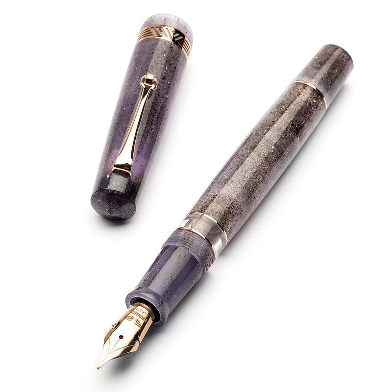 Leonardo Officina Italiana Momento Magico Fountain Pen - Amethyst, Rose Gold Trim