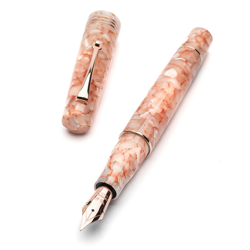 Leonardo Officina Italiana Momento Zero Fountain Pen - Angel Skin, Rose Gold Trim