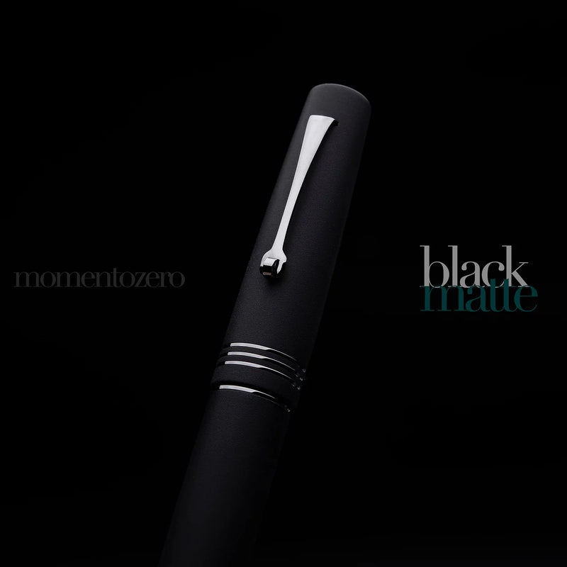 Leonardo Officina Italiana Momento Zero Fountain Pen - Black Matte, Ruthenium Trim