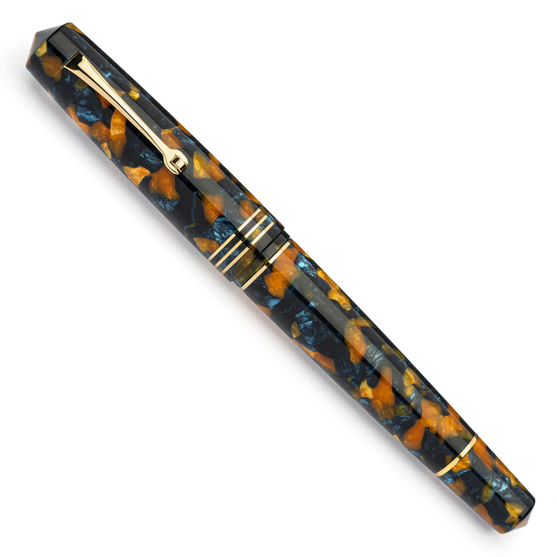 Leonardo Officina Italiana Momento Zero Grande 2.0 Fountain Pen - Crepuscolo Marino, Gold Trim
