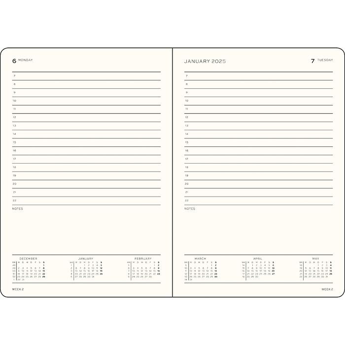 Leuchtturm1917 - 2025 Daily Planner (A4+), Hardcover, Black