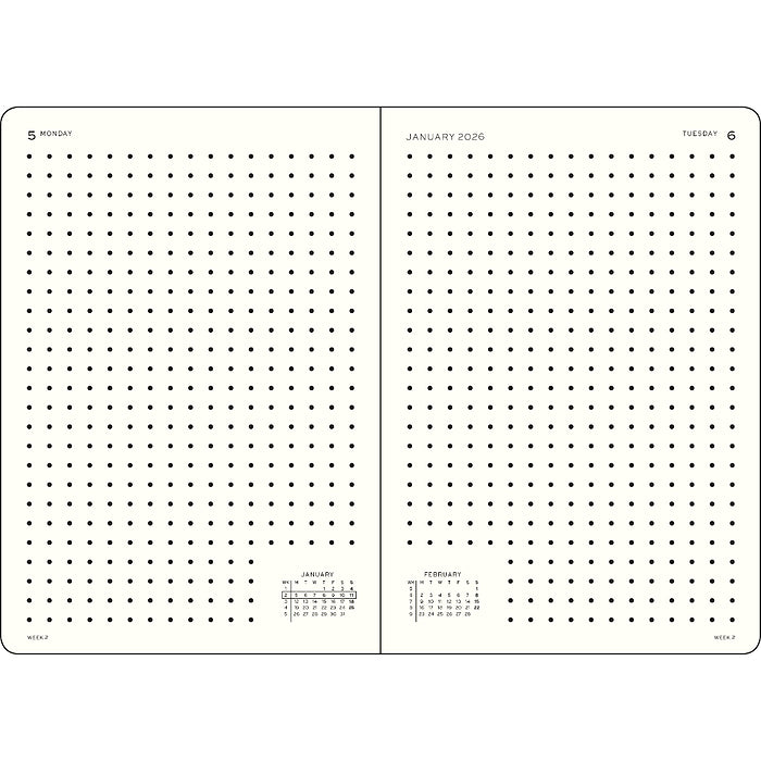 *Clearance* Leuchtturm1917 - 2026 Daily Planner (A5), Hardcover, Dotted, Dusty Rose