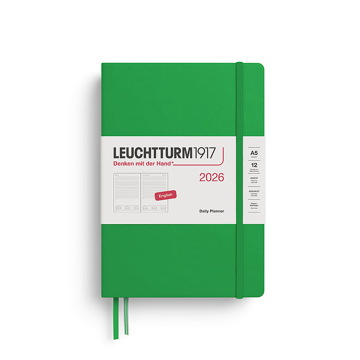 Leuchtturm1917 - 2026 Daily Planner (A5), Hardcover, Spring Leaf