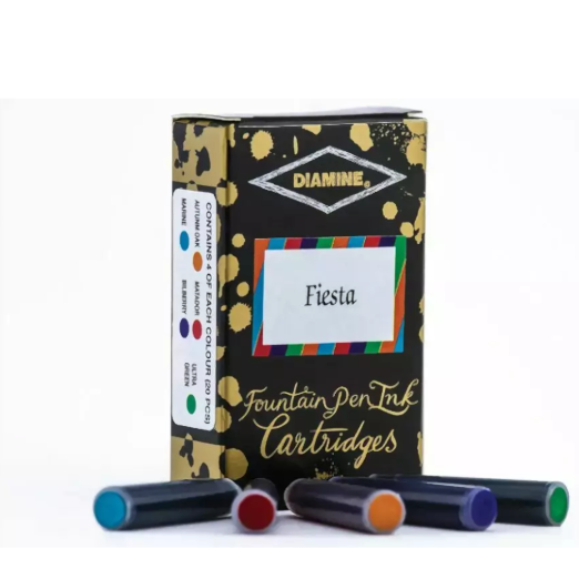 Diamine Ink Cartridges Set- Fiesta (20 Pack)