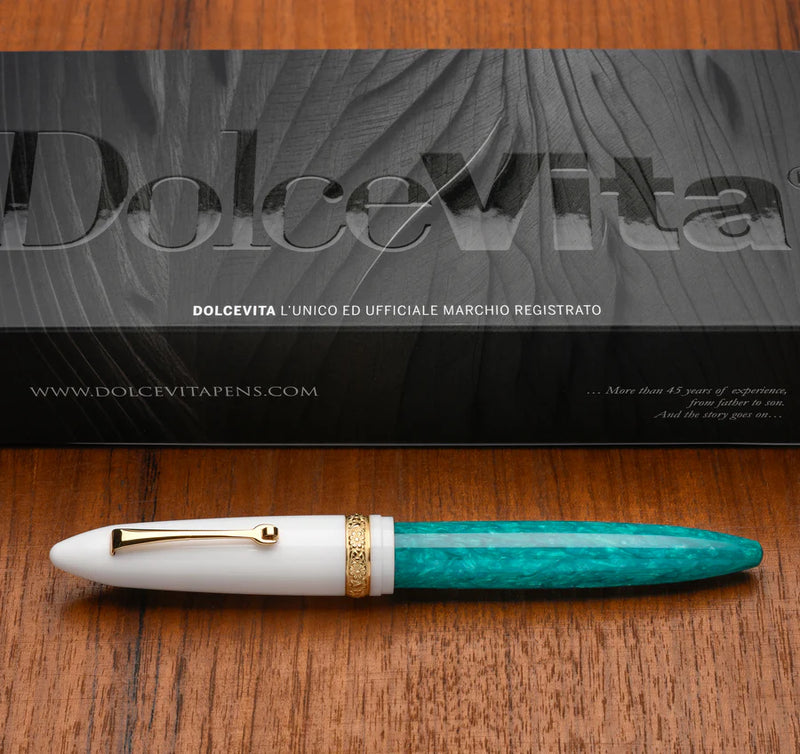Leonardo Officina Italiana x DolceVita Furore Fountain Pen - Smeralda, Gold Trim