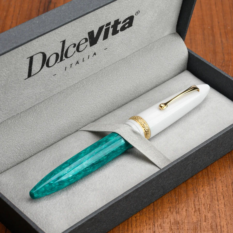 Leonardo Officina Italiana x DolceVita Furore Fountain Pen - Smeralda, Gold Trim