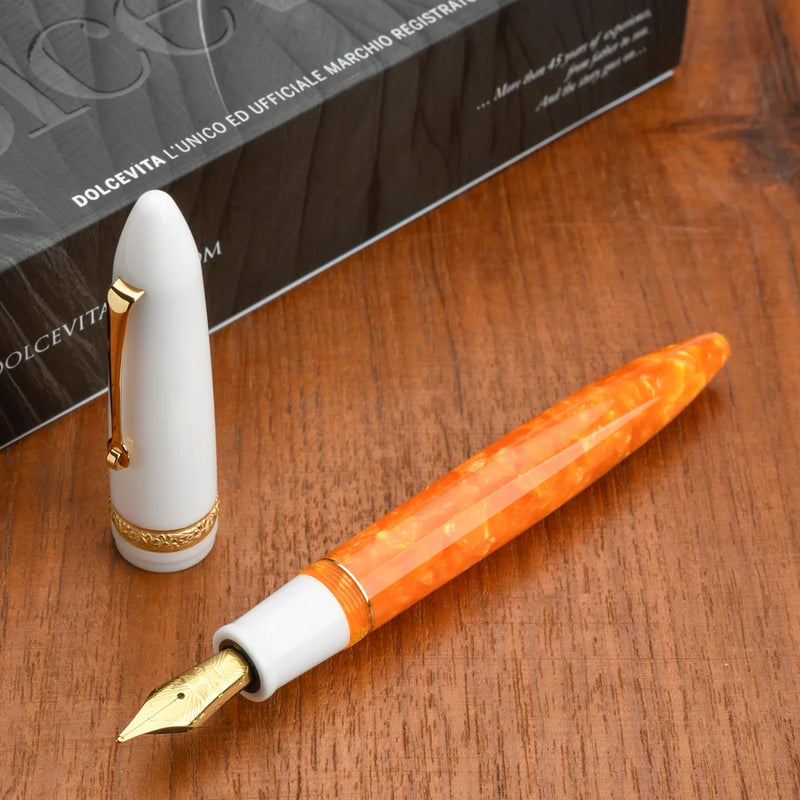 Leonardo Officina Italiana x DolceVita Furore Fountain Pen - Terra degli Aranci, Gold Trim