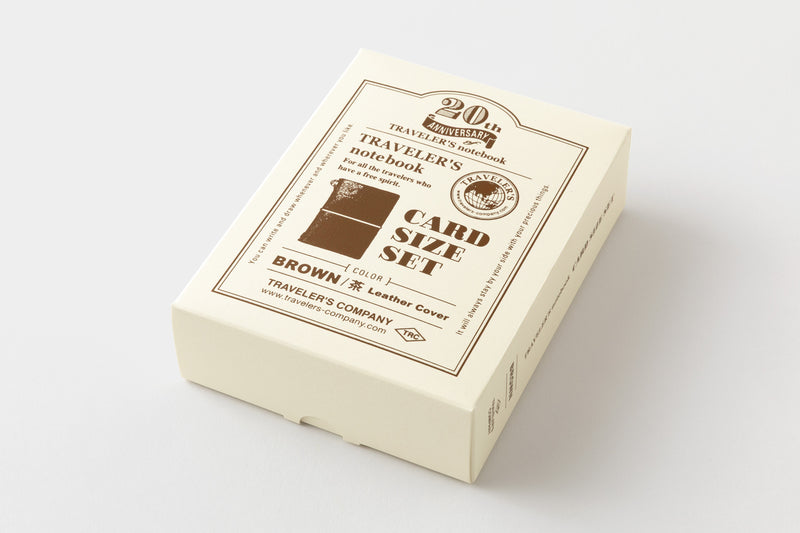 TRAVELER'S Notebook 20th Anniversary Starter Set - Card Size, Brown, Special Edition