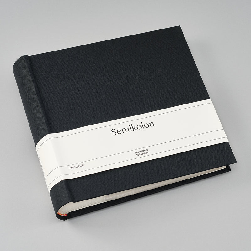 Semikolon Photo Album Classic, 200 Pockets, Black