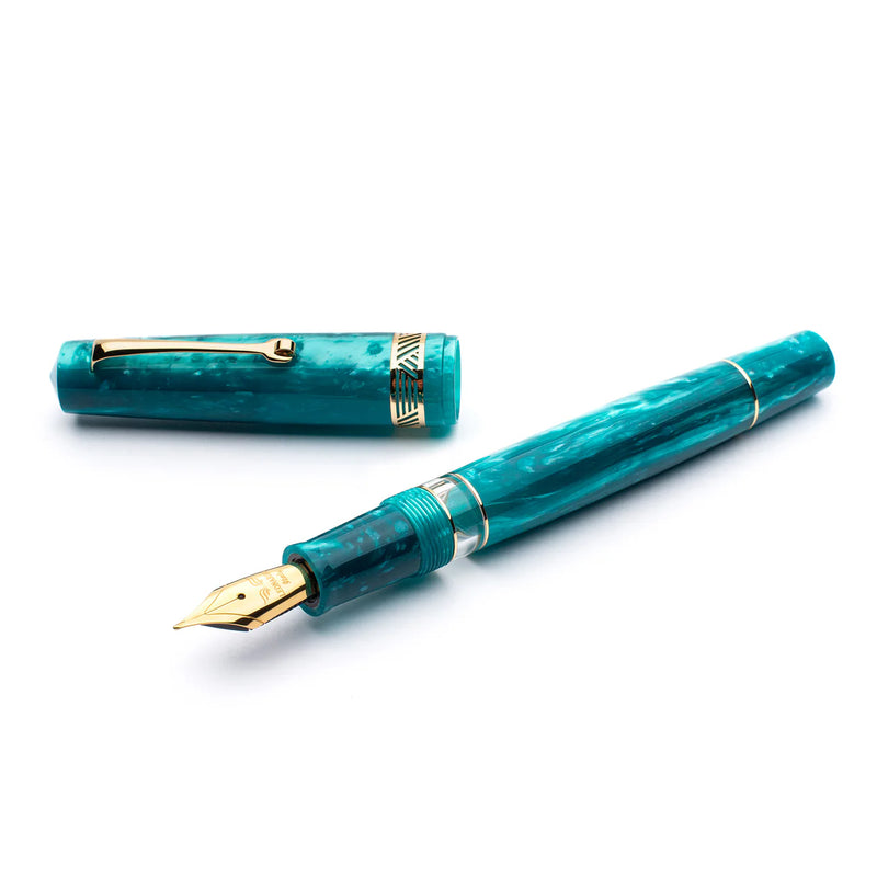 Leonardo Officina Italiana Momento Magico Fountain Pen - Emerald, Gold Trim
