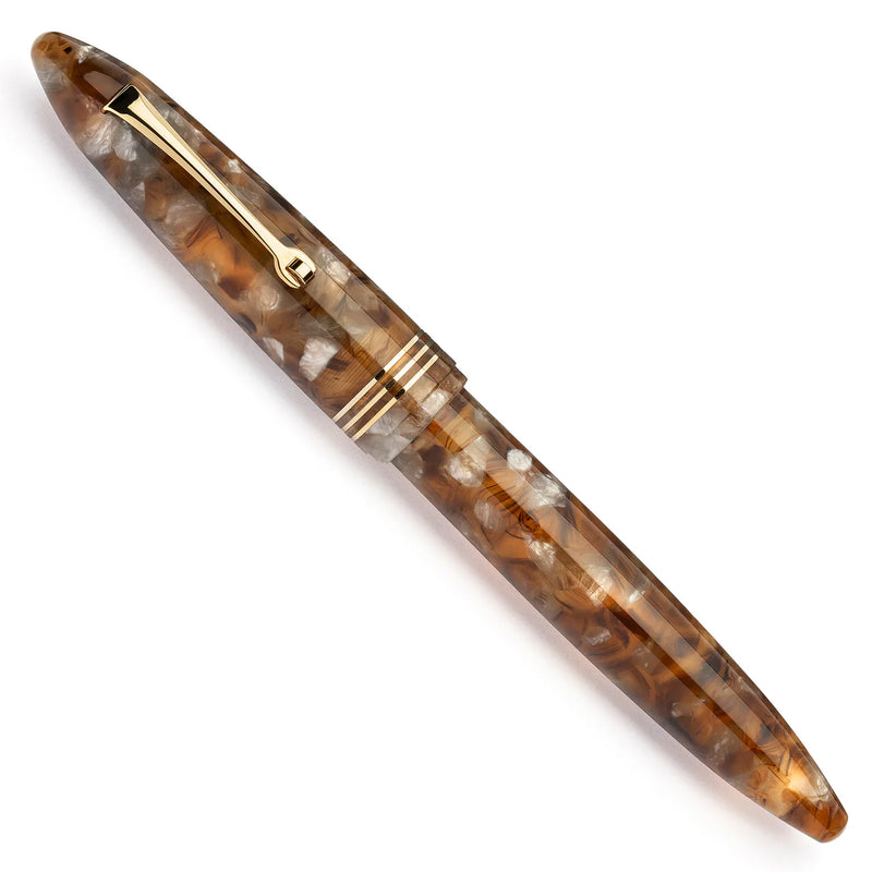 Leonardo Officina Italiana Furore Fountain Pen - Acqua Ambrata, Gold Trim