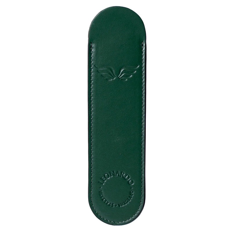 Leonardo Officina Italiana Leather Pen Sleeve - Forest Green