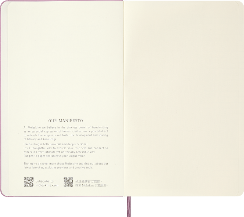 Moleskine Classic Large (A5) Hardcover Notebook - Majestic Pink