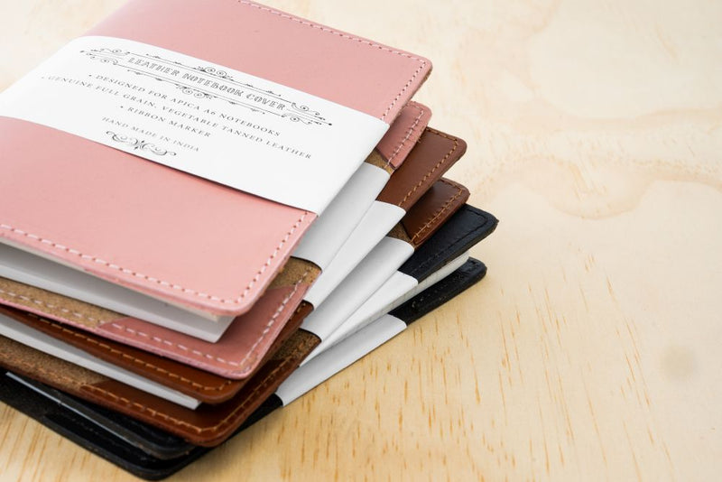 Apica Leather Notebook Jacket – A5, Dusky Pink
