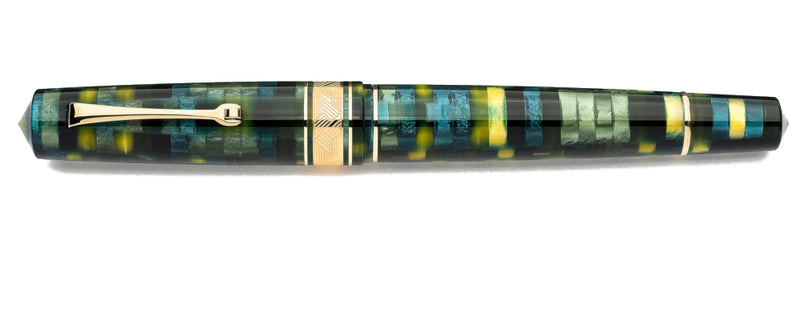 Leonardo Officina Italiana Momento Zero Grande Mosaico Fountain Pen and Ink Gift Set - Baobab, Gold Trim