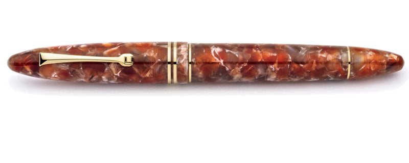 Leonardo Officina Italiana Furore Fountain Pen - Ginger, Gold Trim