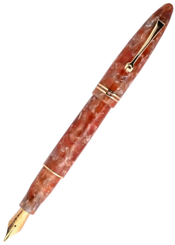 Leonardo Officina Italiana Furore Fountain Pen - Ginger, Gold Trim